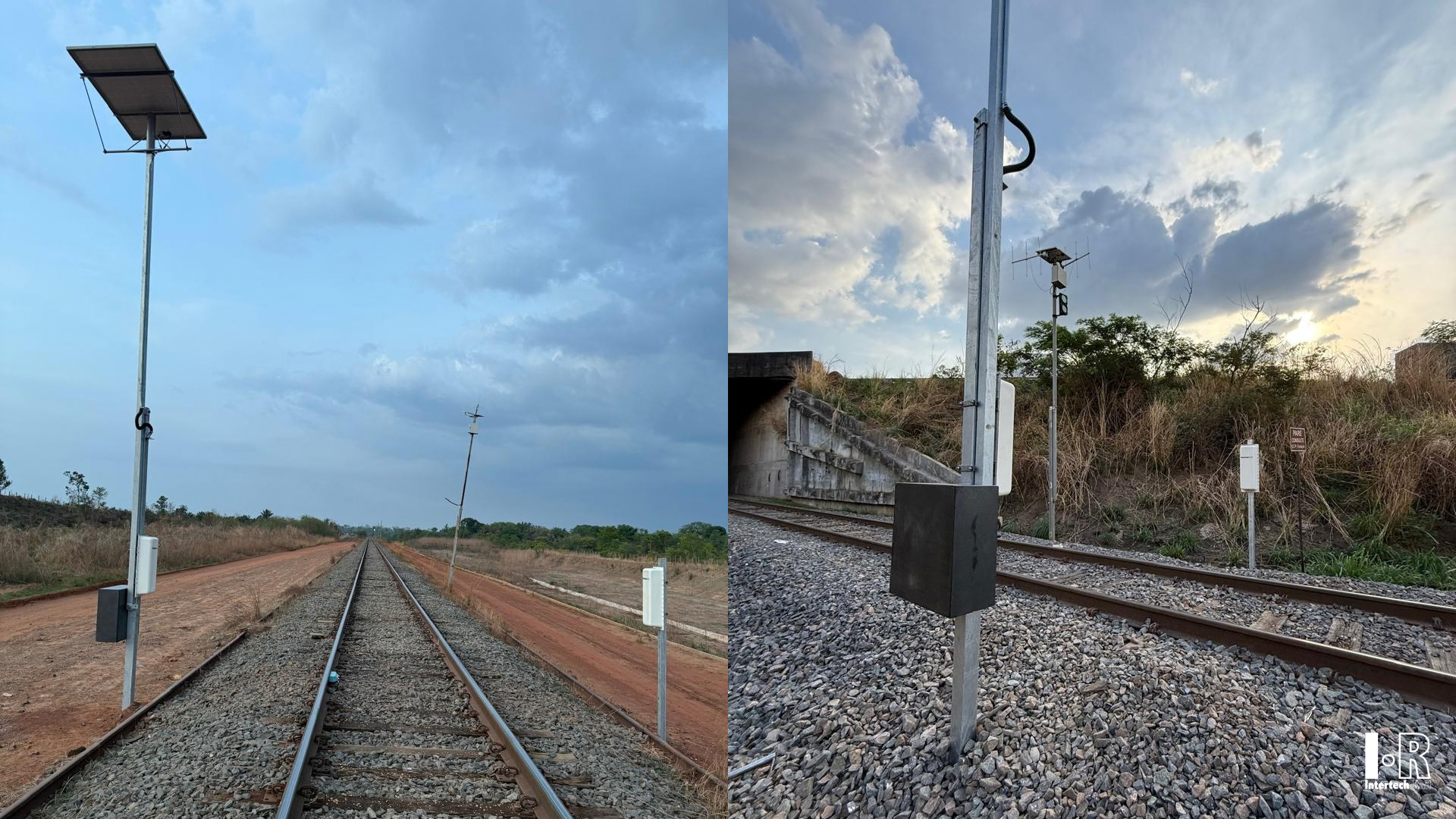Trackside parapanel antenna as part of Intertech Rail AEI installation