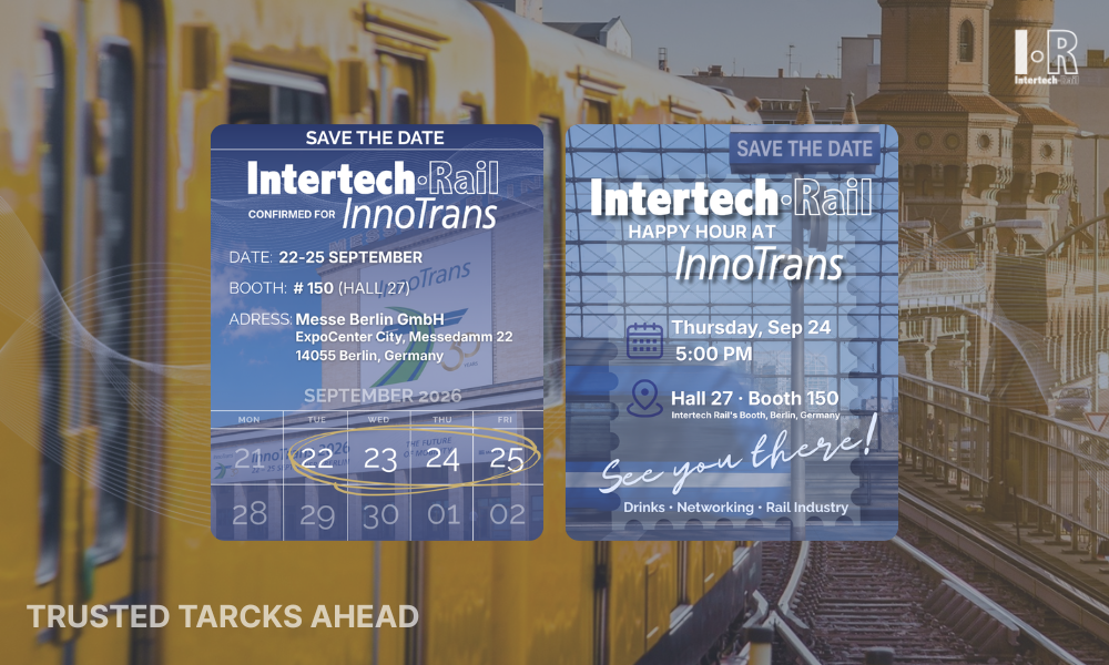 Intertech Rail at InnoTrans 2026 in Berlin, showcasing railway technologies