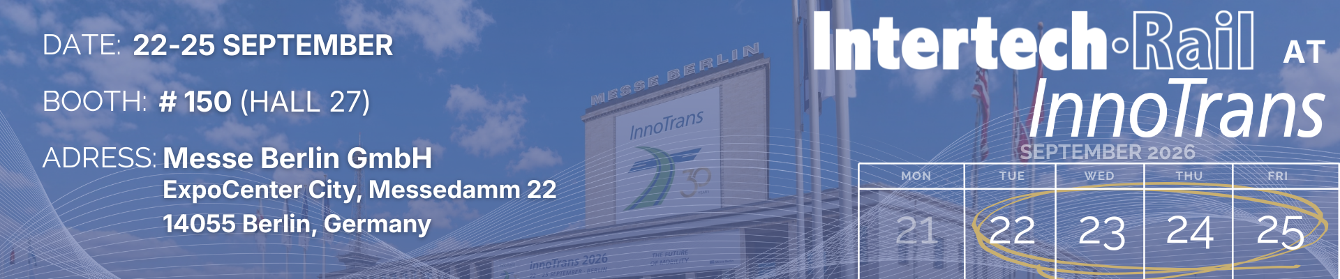 Intertech Innotrans at Innotrans 26, hall 27 booth 150