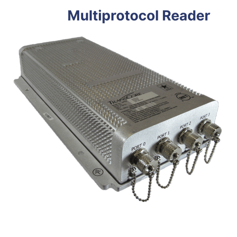 Silver multiprotocol reader device with multiple ports.