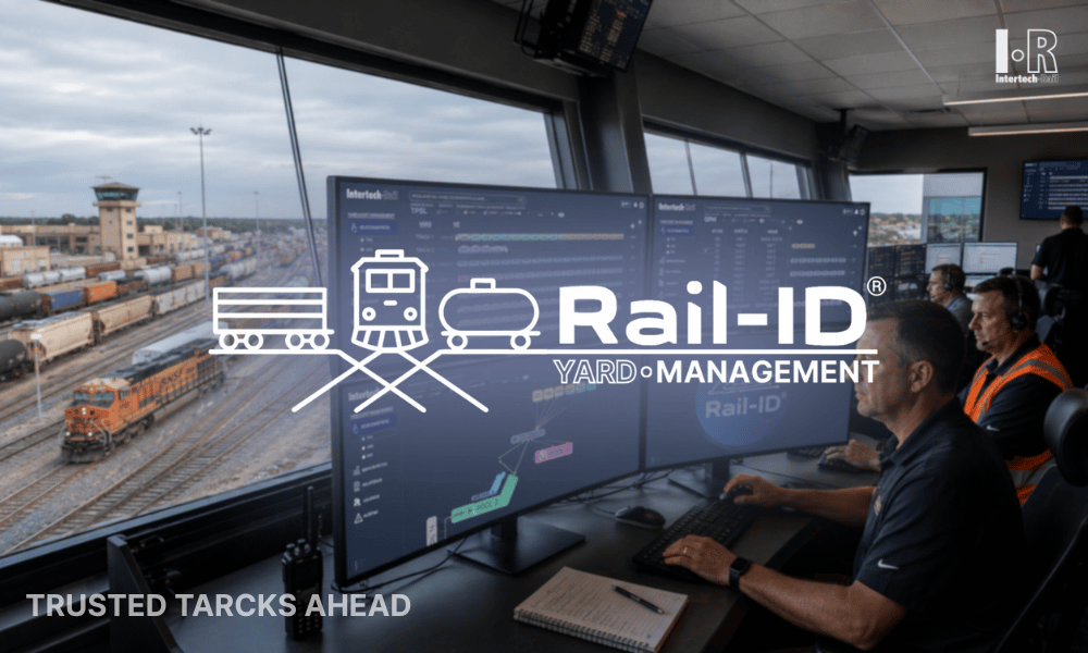 Rail yard KPI dashboard displaying automation ROI metrics, throughput, and freight performance indicators
