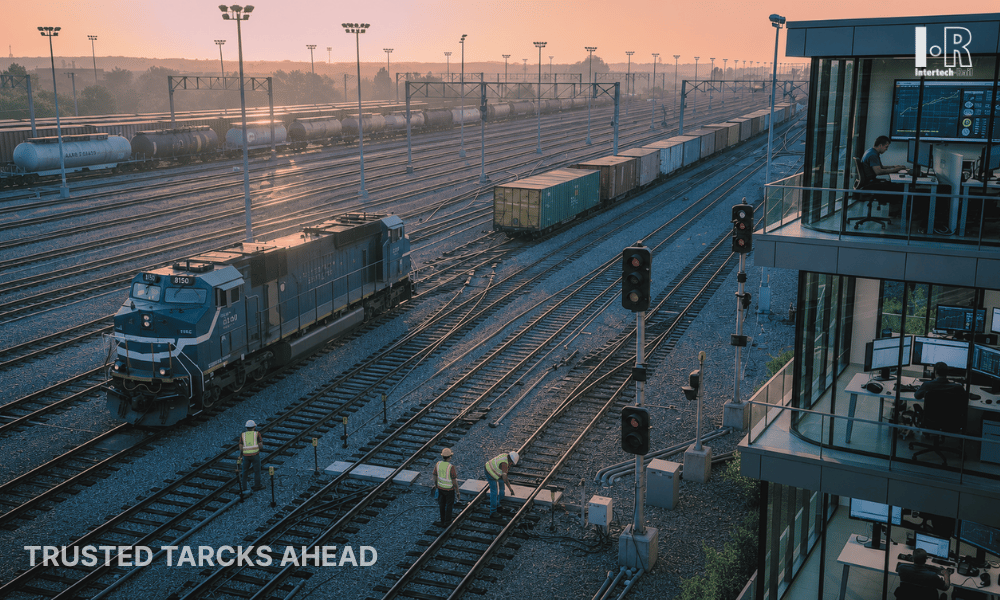 Rail yard performance management dashboard showing freight KPIs, dwell time metrics, and operational yard visibility