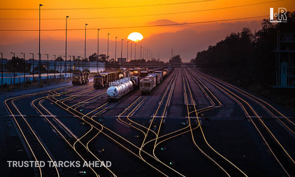 Freight rail yard using automation, Rail-ID®, and operational analytics to optimize locomotive movements, reduce fuel consumption, improve energy efficiency, and support ESG performance.