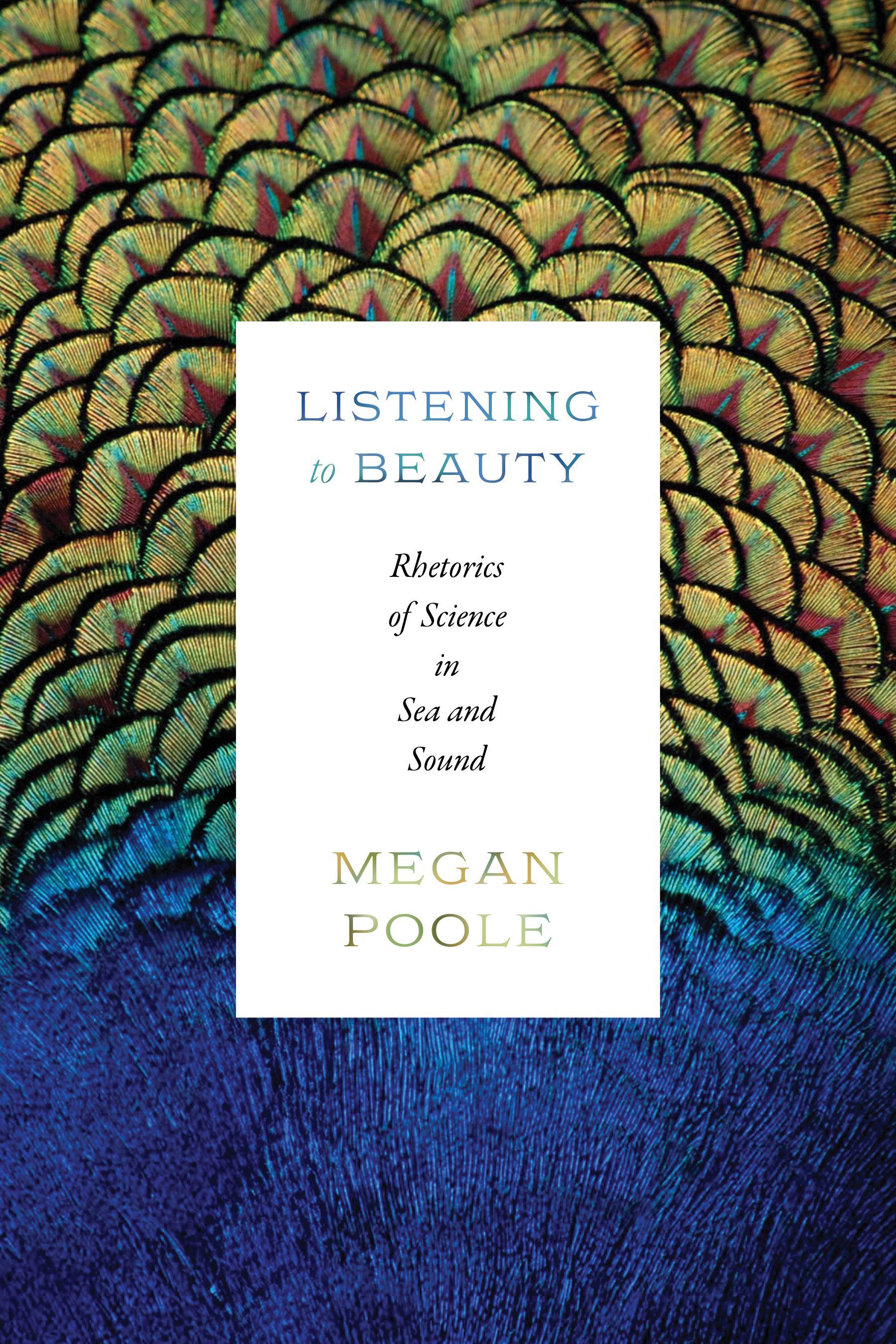 Vivid book cover featuring peacock feathers