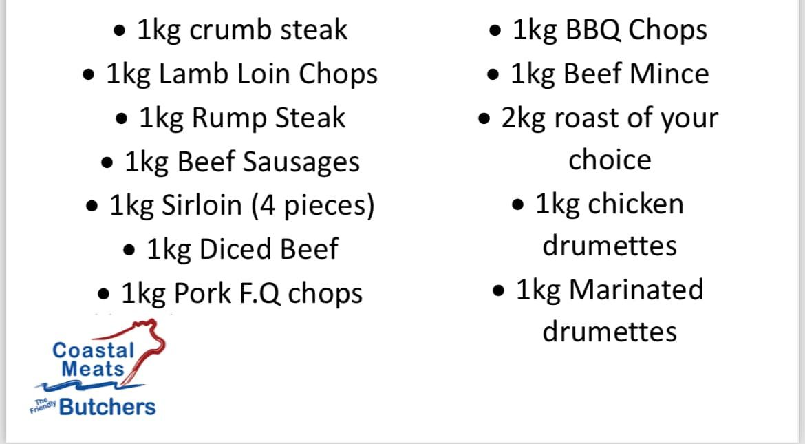 Meat Package With Various Cuts, Including Steaks, Chops, and Sausages, Priced at $230 — Coastal Meats in Yeppoon, QLD