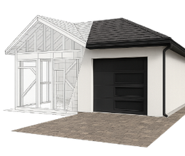 A small house with a room addition under construction