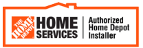 Home Services badge with orange house logo and text “Authorized Home Depot Installer”