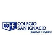 Colegio San Ignacio Jesuitas/Oviedo logo in blue on a white background