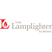 The Lamplighter School logo with red lamp icon and gray text on white background