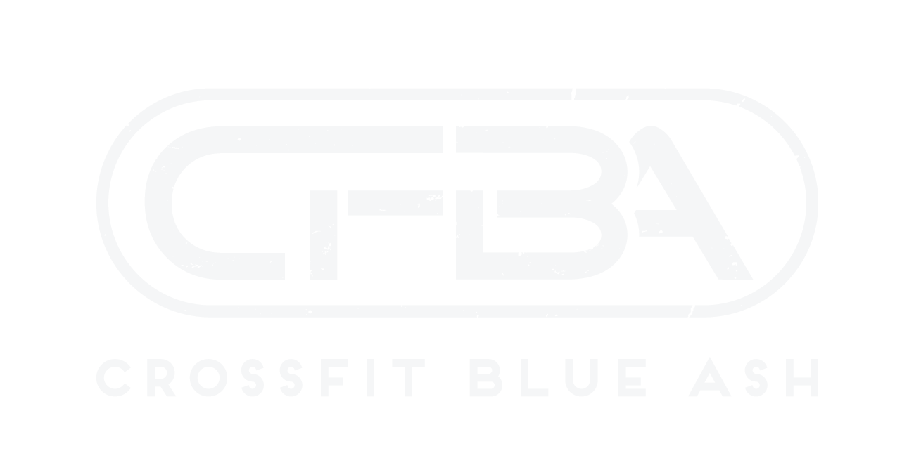 Faded CrossFit Blue Ash logo in light gray on white background