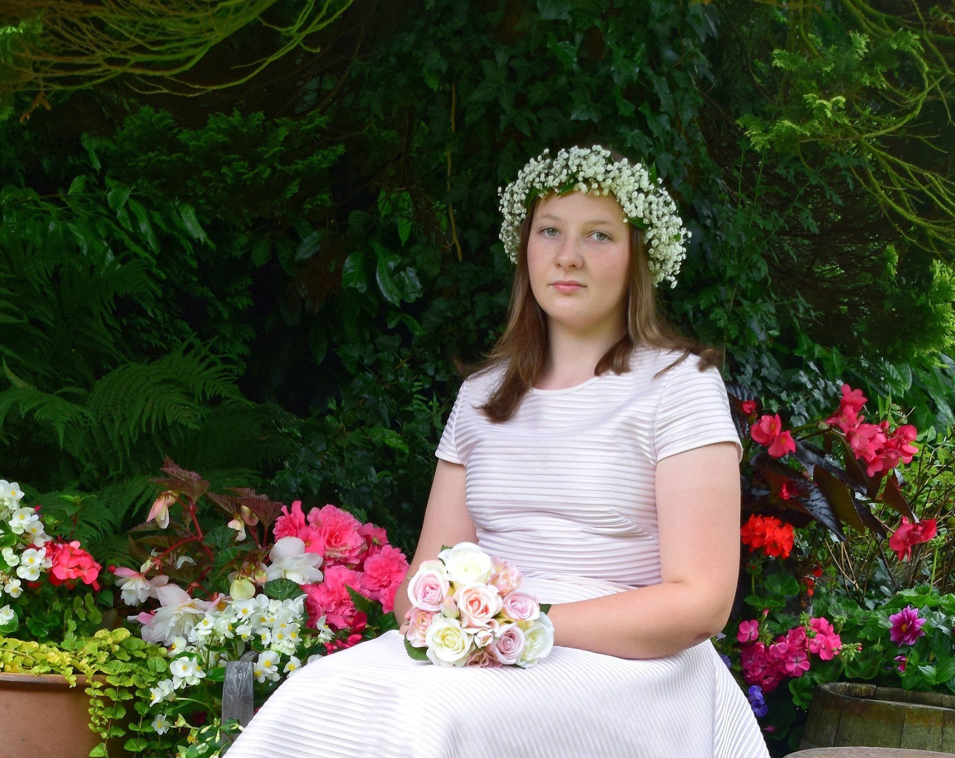 Flower girl outdoor family portrait photography bramhall
