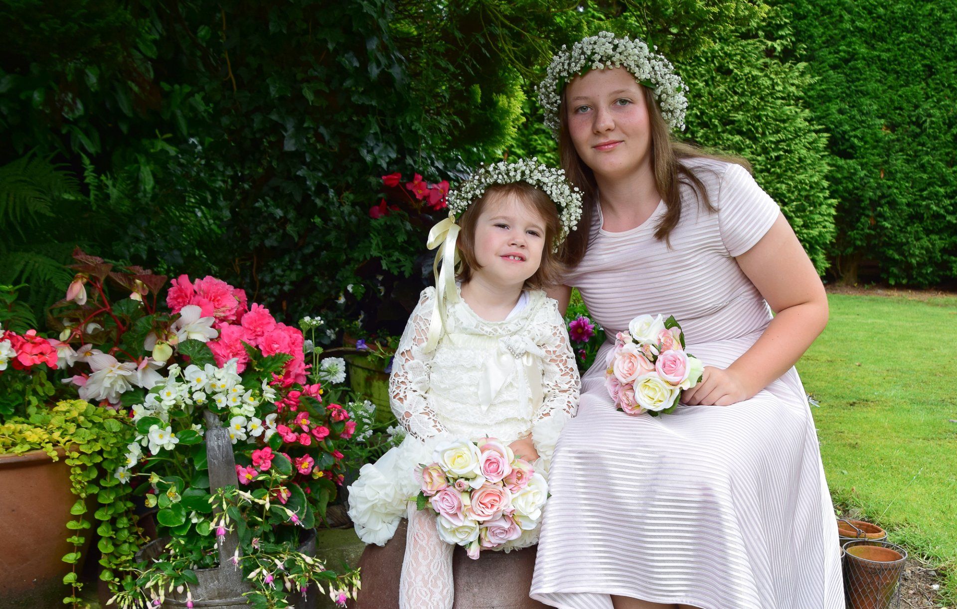 Flowers girls portrait photography Hazel Grove