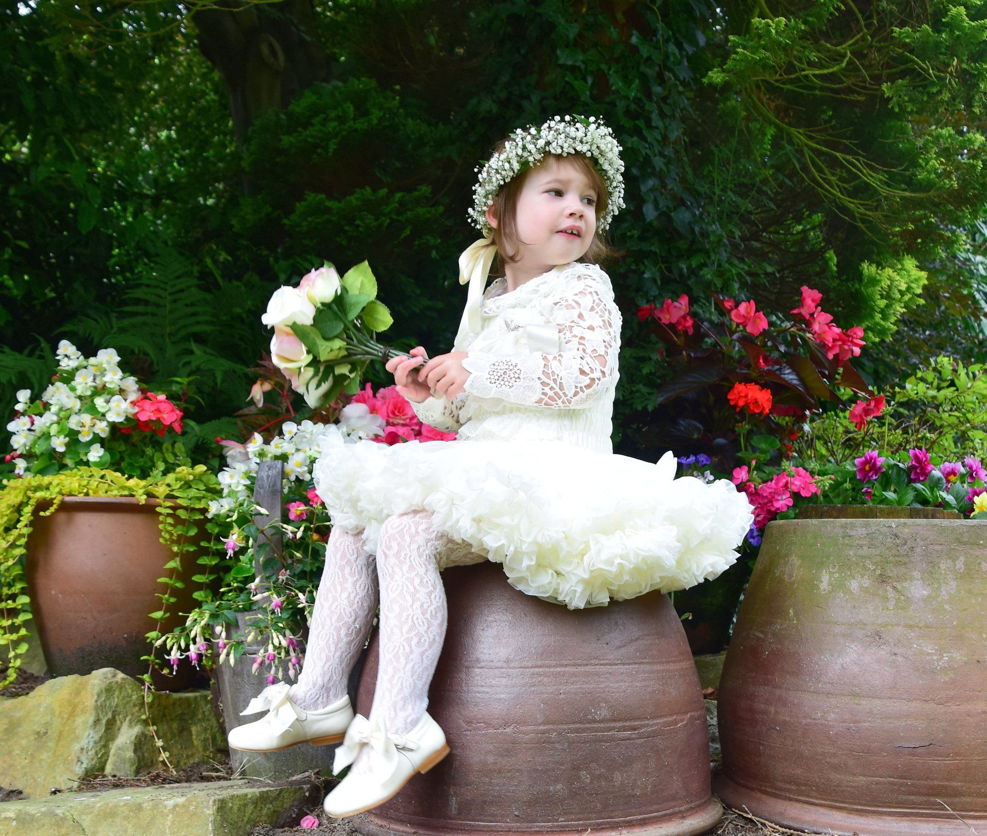 flower girls outdoor portrait photography Hazel Grove