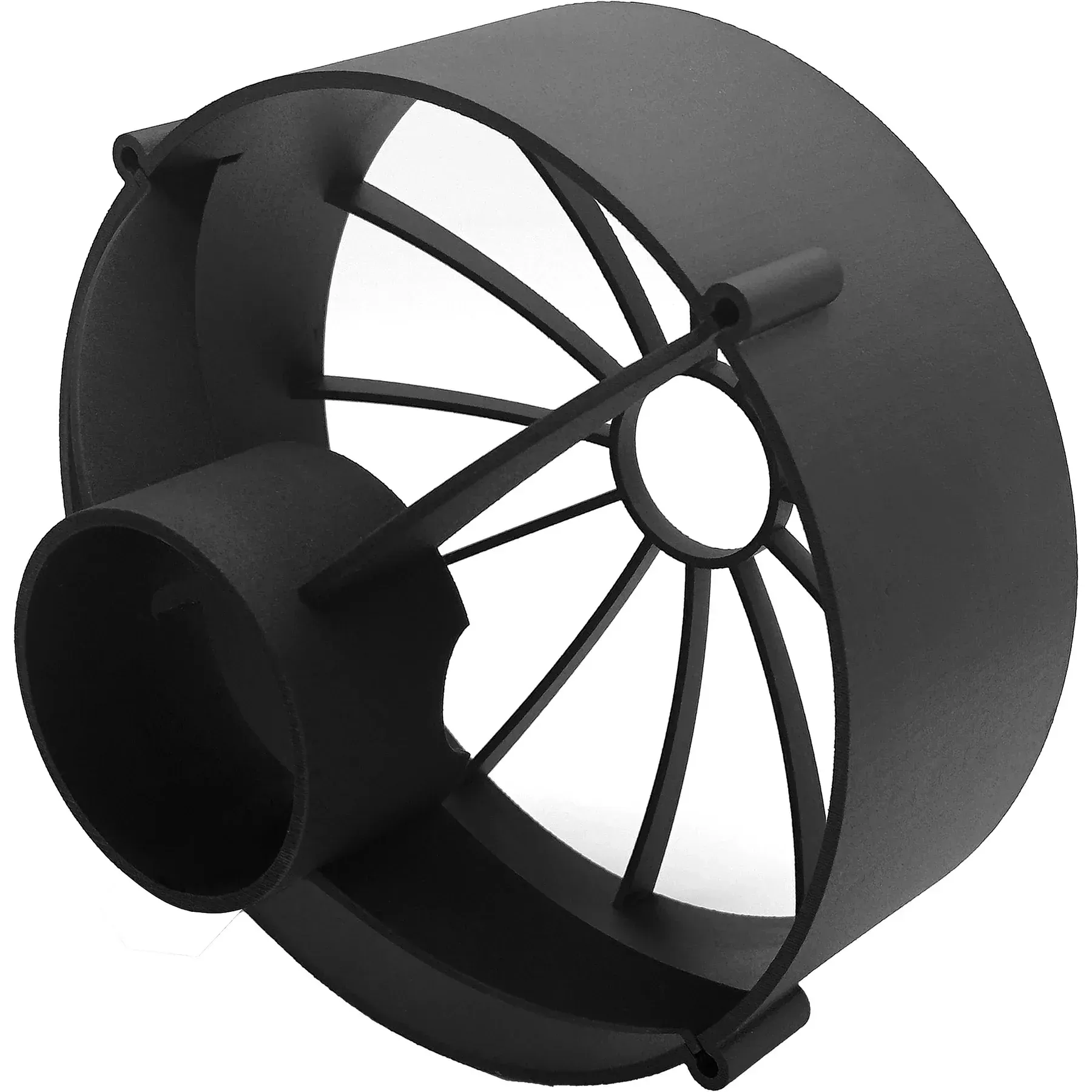 A black circular object with a hole in the middle