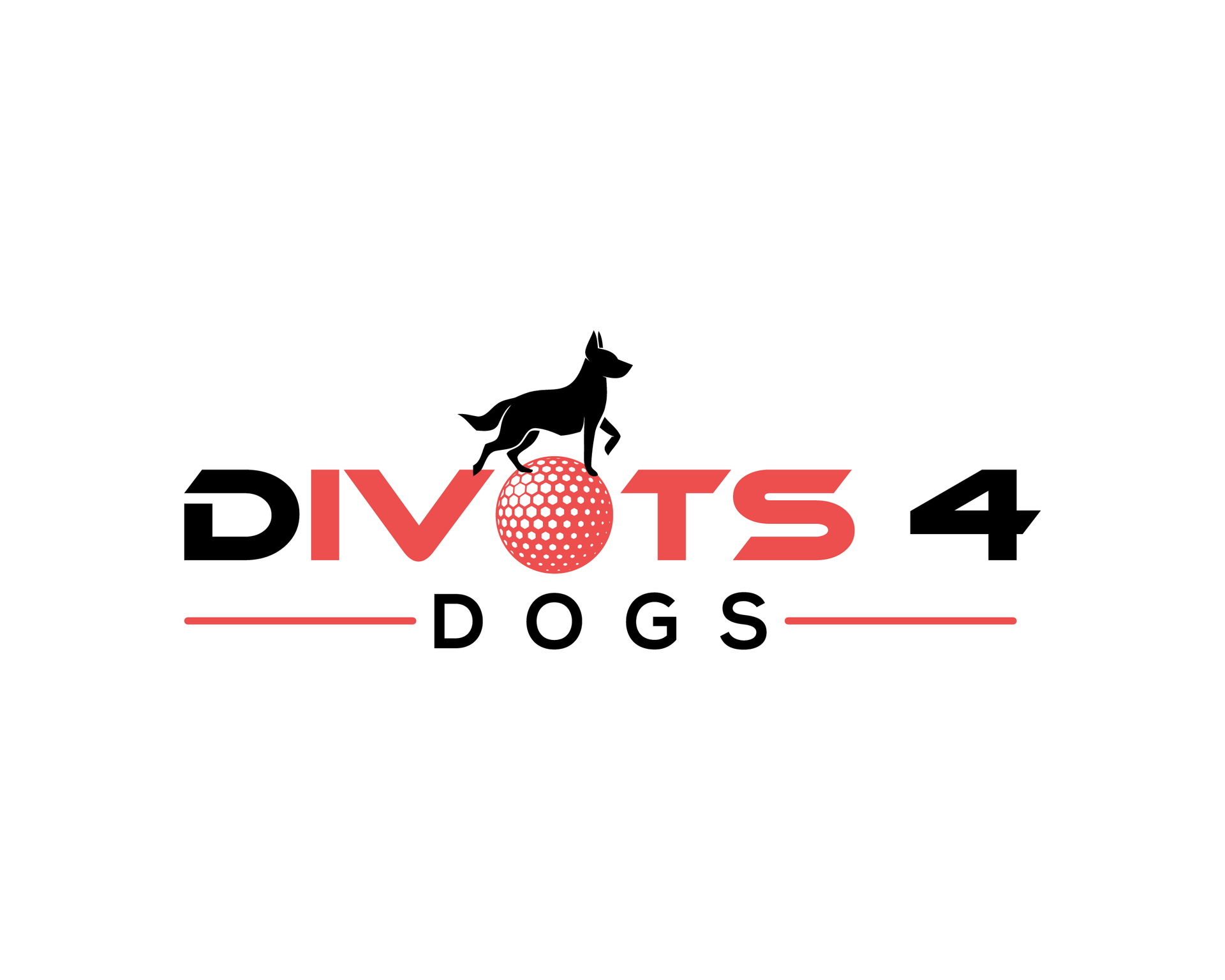 Logo: Black dog atop a golf ball,