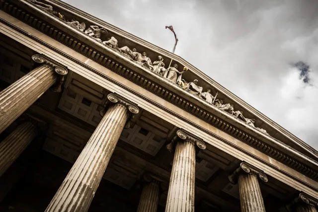Old Courthouse with Tall Dramatic Columns