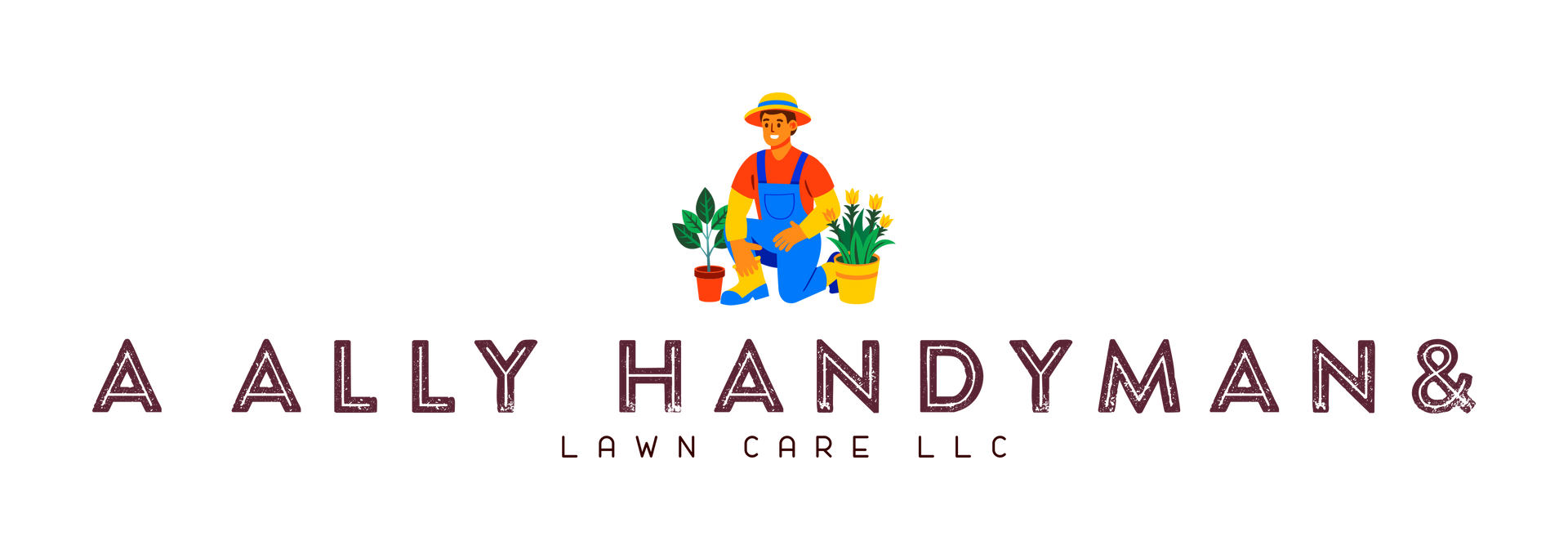 A Ally Handyman & Home Care logo with a colorful handyman figure and brown text on a light background