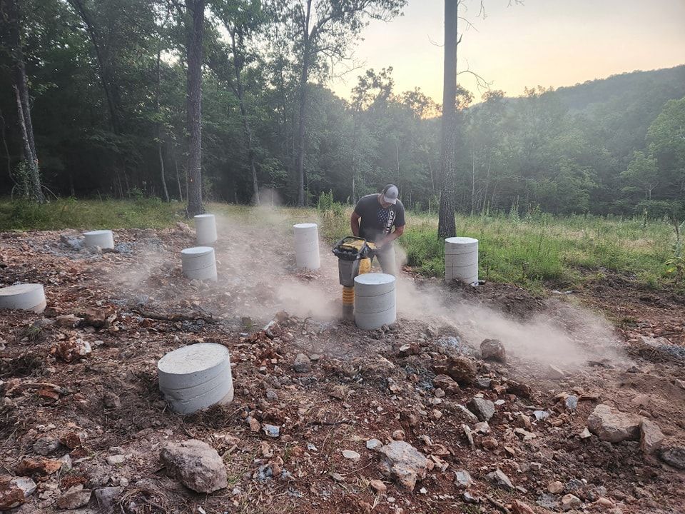 Concrete foundation piers installation
