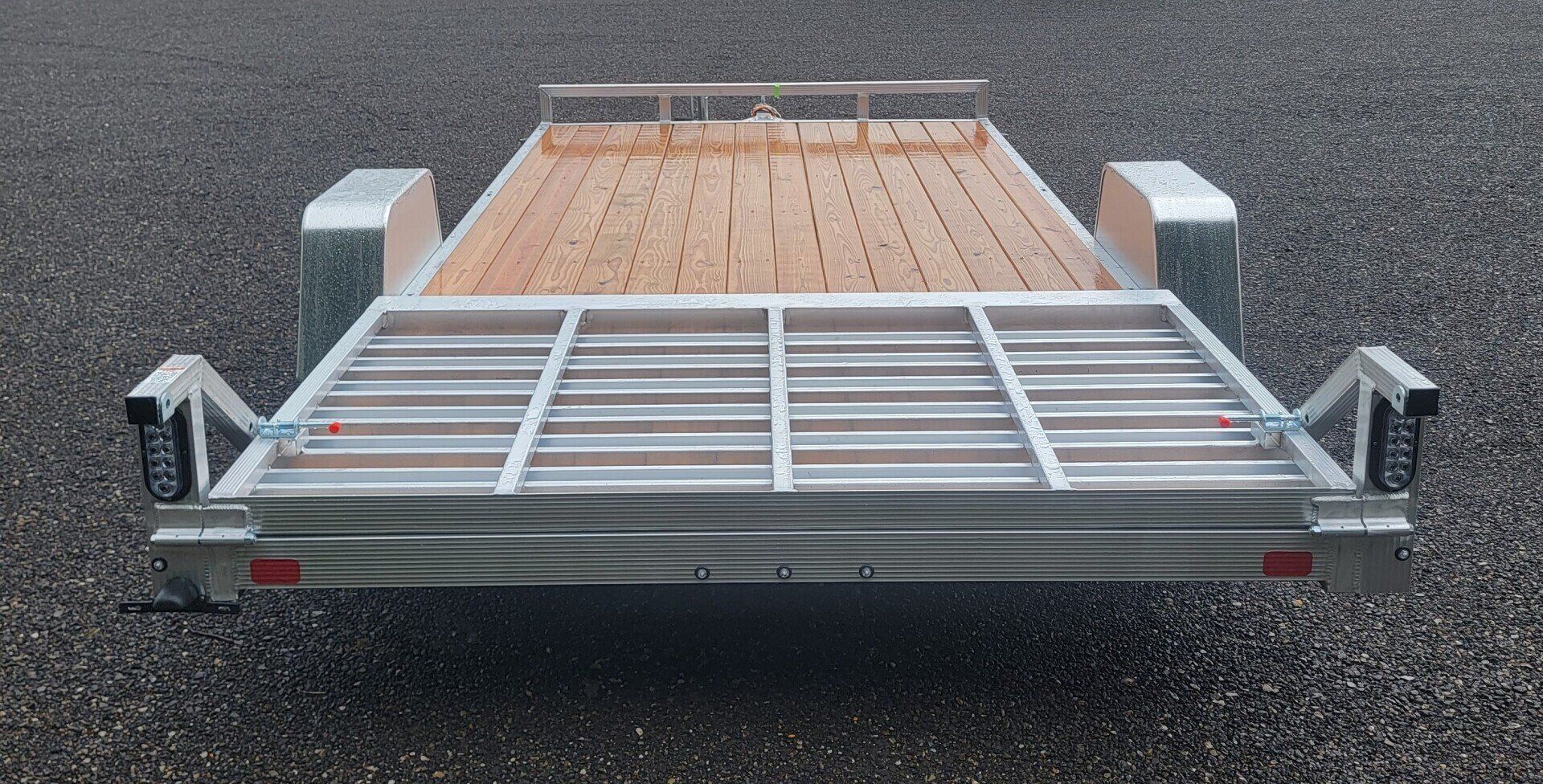 utility trailer with folding ramp
