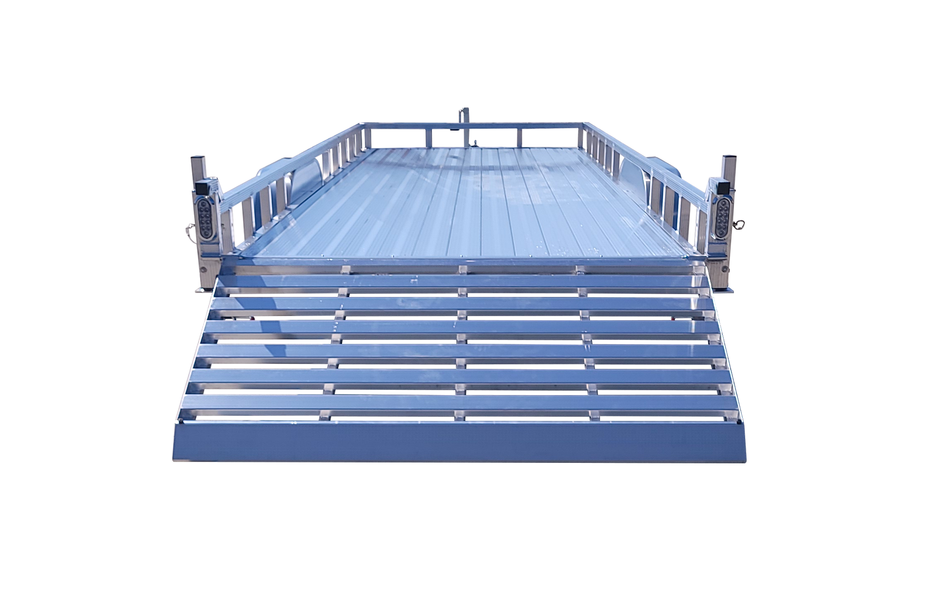 rear of an all terrain aluminum trailer