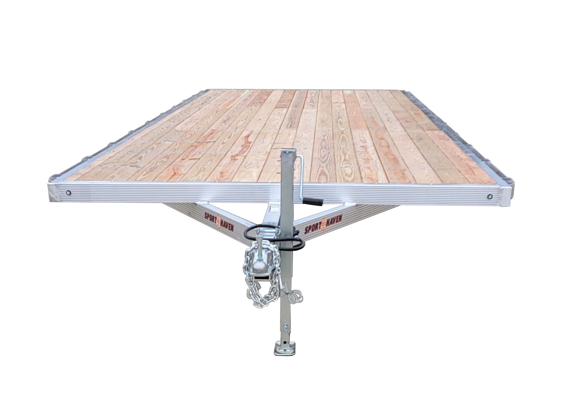 wood deck flat bed trailer