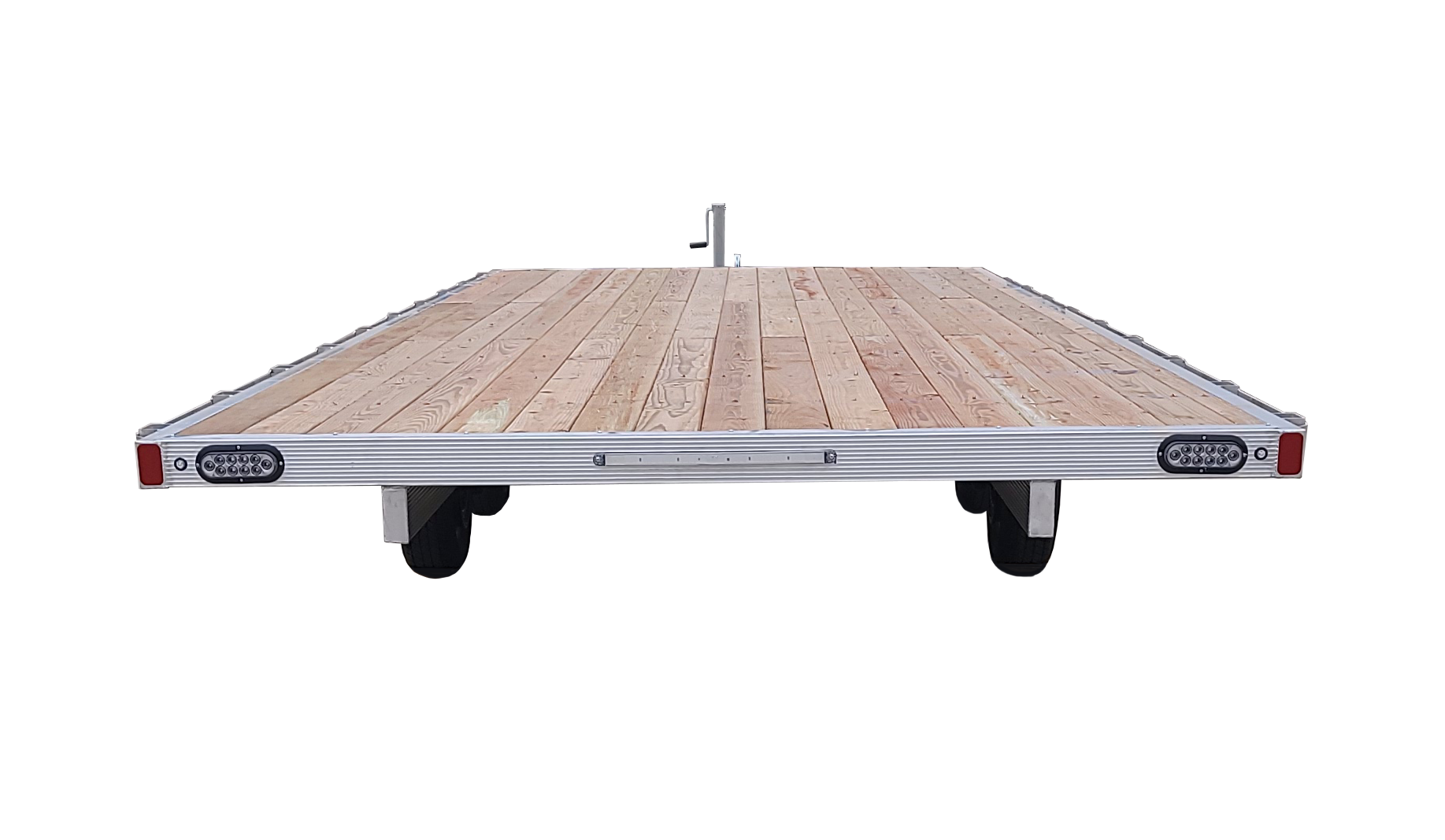 flat bed trailer with wood decking