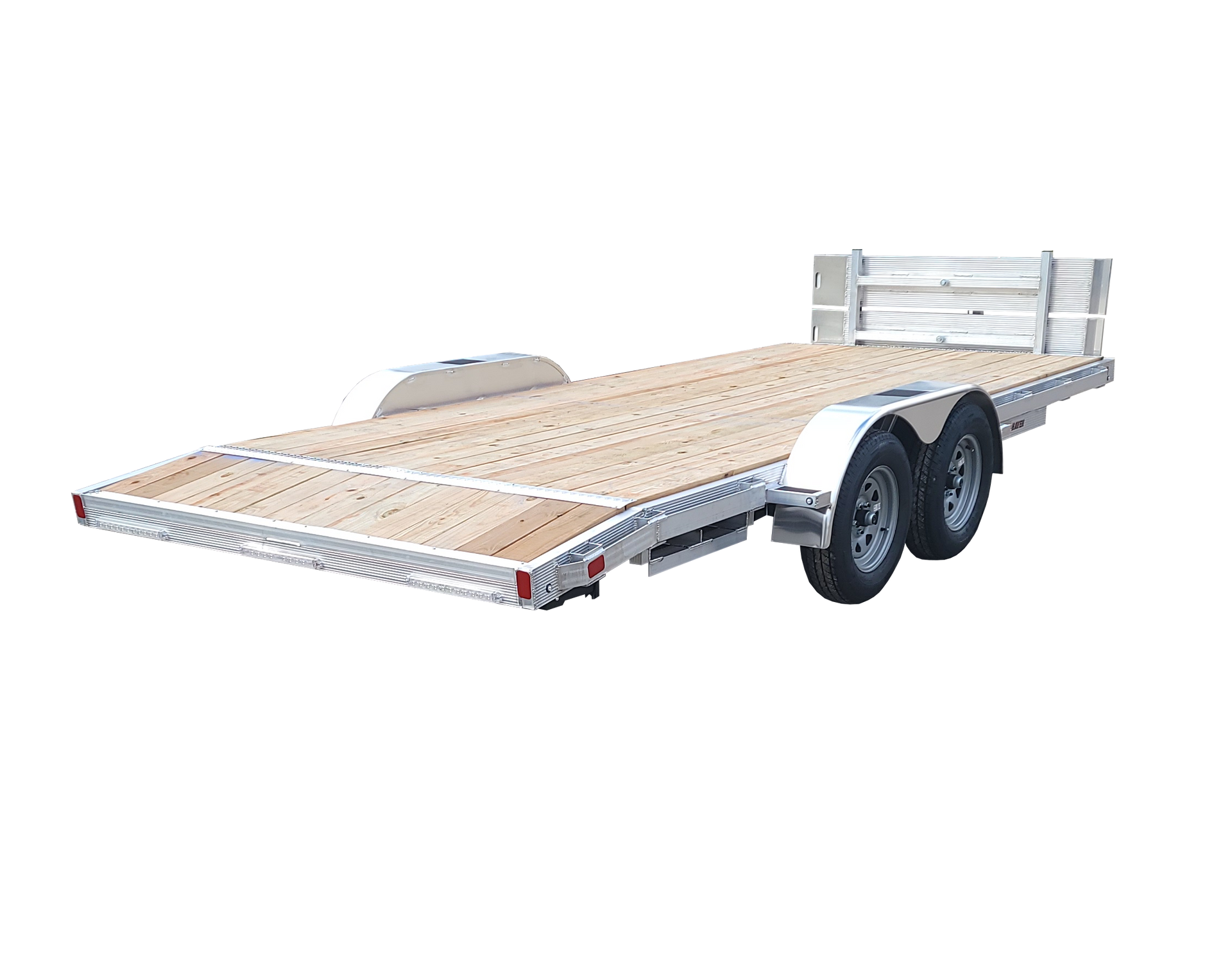 wood deck aluminum open car hauler