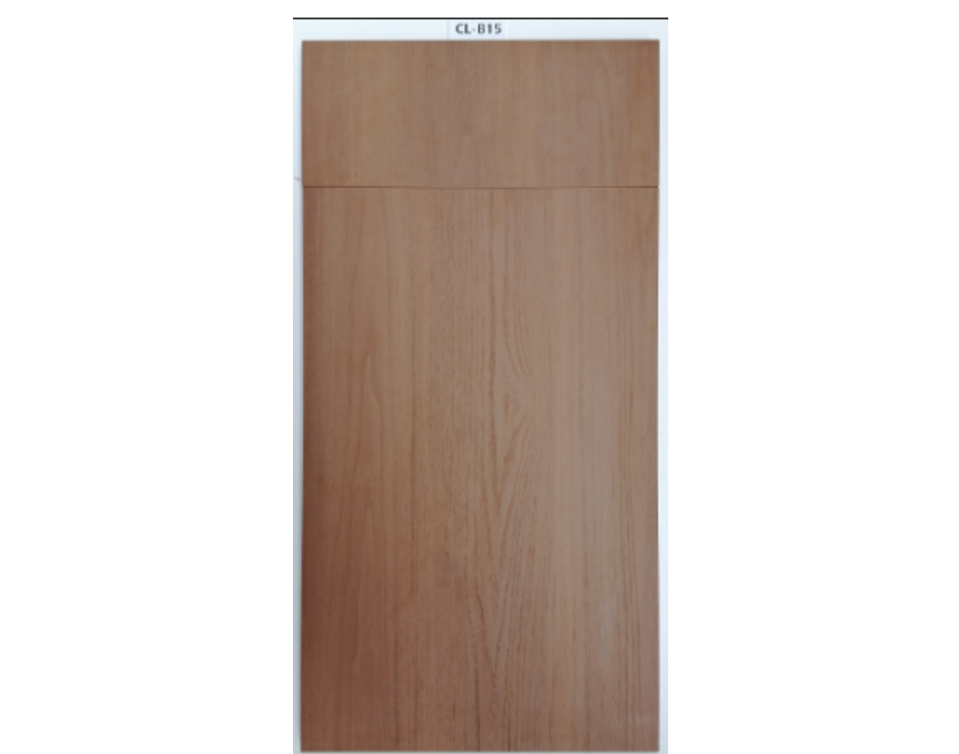 Wooden door with horizontal panel, vertical wood grain.