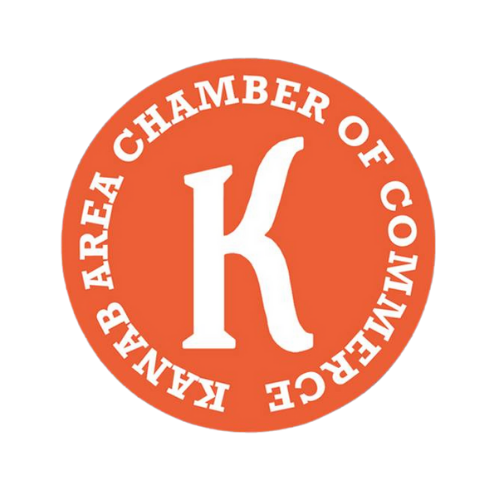 Kanab Area Chamber of Commerce logo: White 