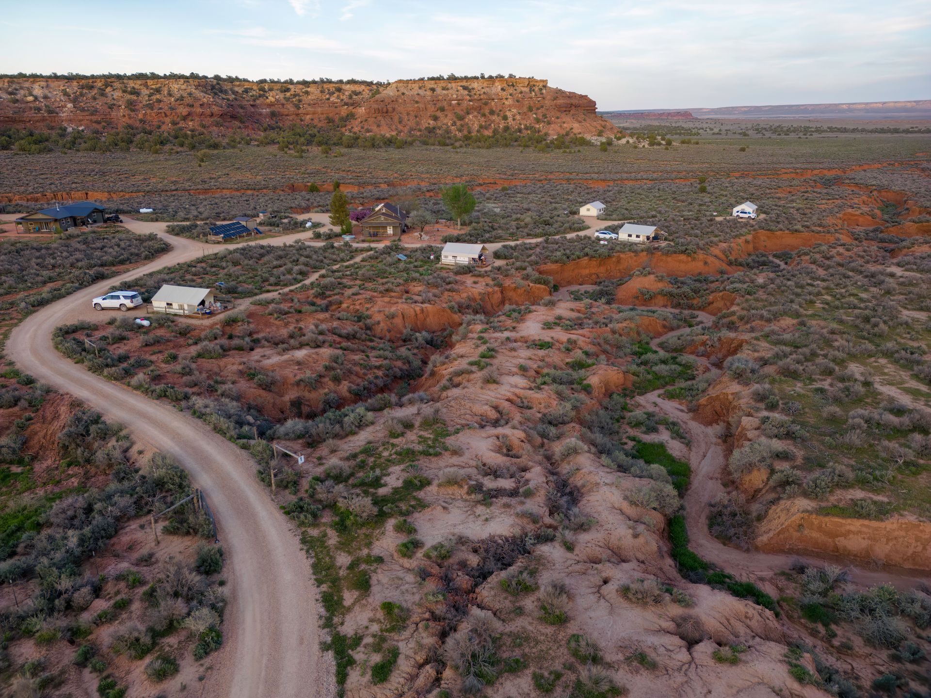 ariel view on zion elopement wedding 