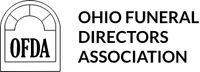 Logo of the Ohio Funeral Directors Association: black text and emblem on a white background.