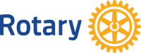 Rotary logo: Blue text 