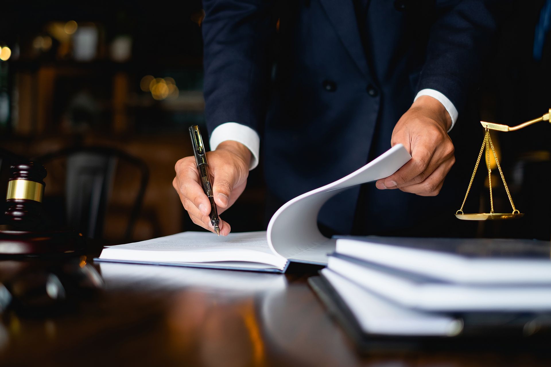 Lawyer Signing a Document