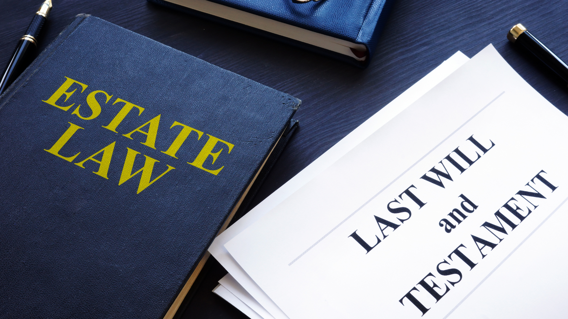 A book on estate law and a book on last will and testament