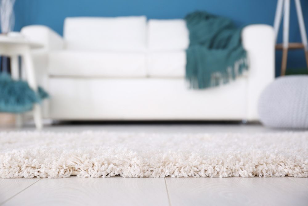 Close Up Of A White Carpet In The Living Room — Queanbeyan Carpets in Queanbeyan, NSW