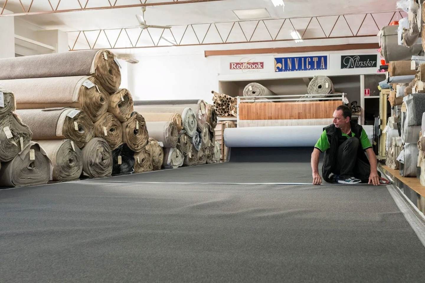 Personnel Measuring Flooring For Carpet Installation In Canberra