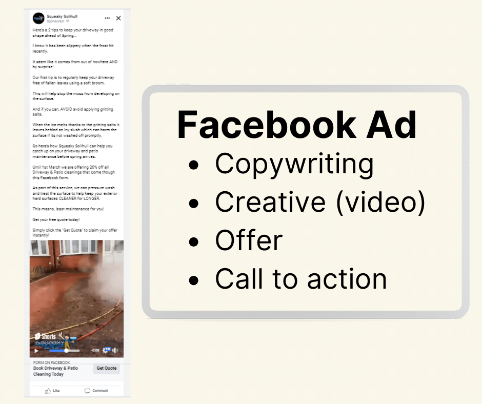 Basics of a pressure washing ad for a pressure washing business