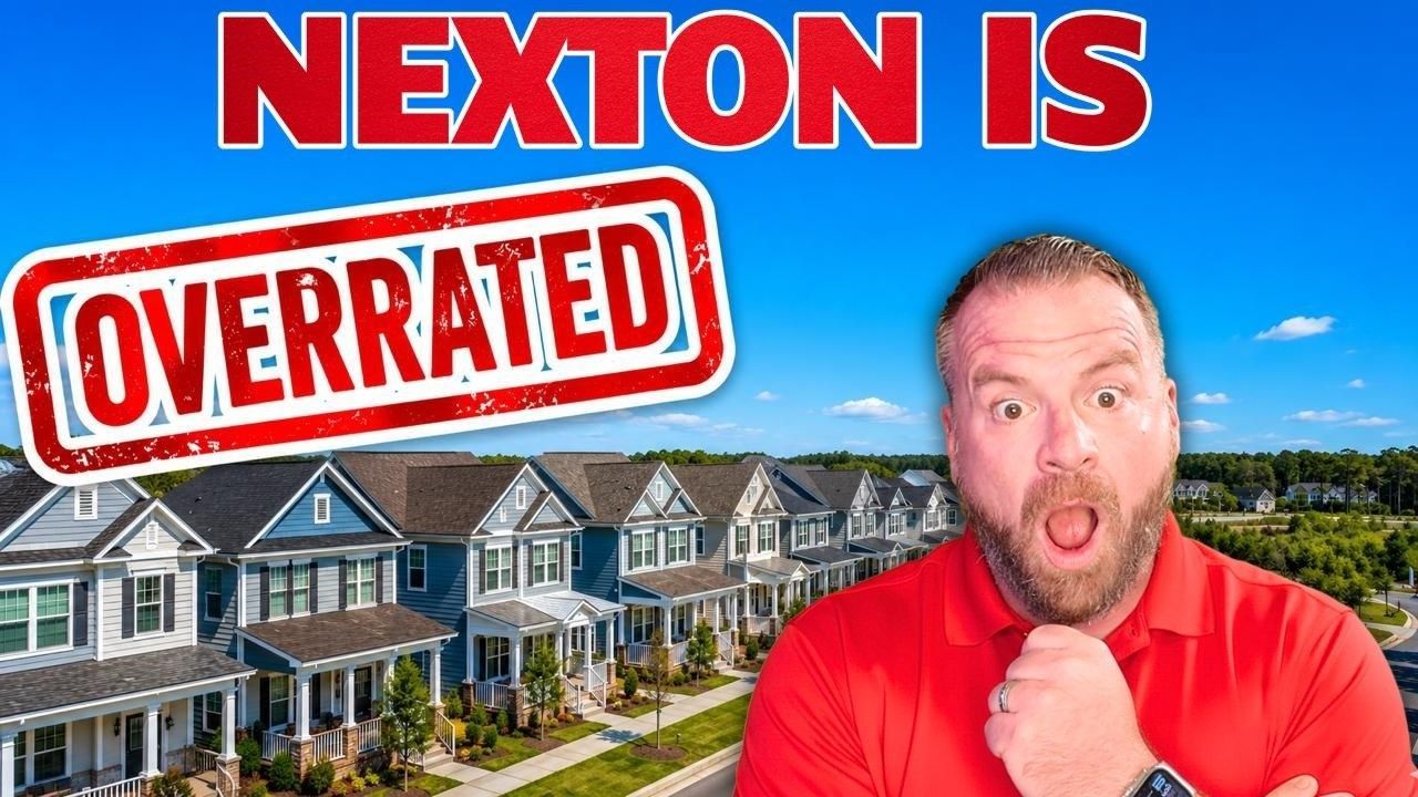 Thumbnail with “NEXTON IS OVERRATED,” suburban houses, and a shocked man in a red shirt