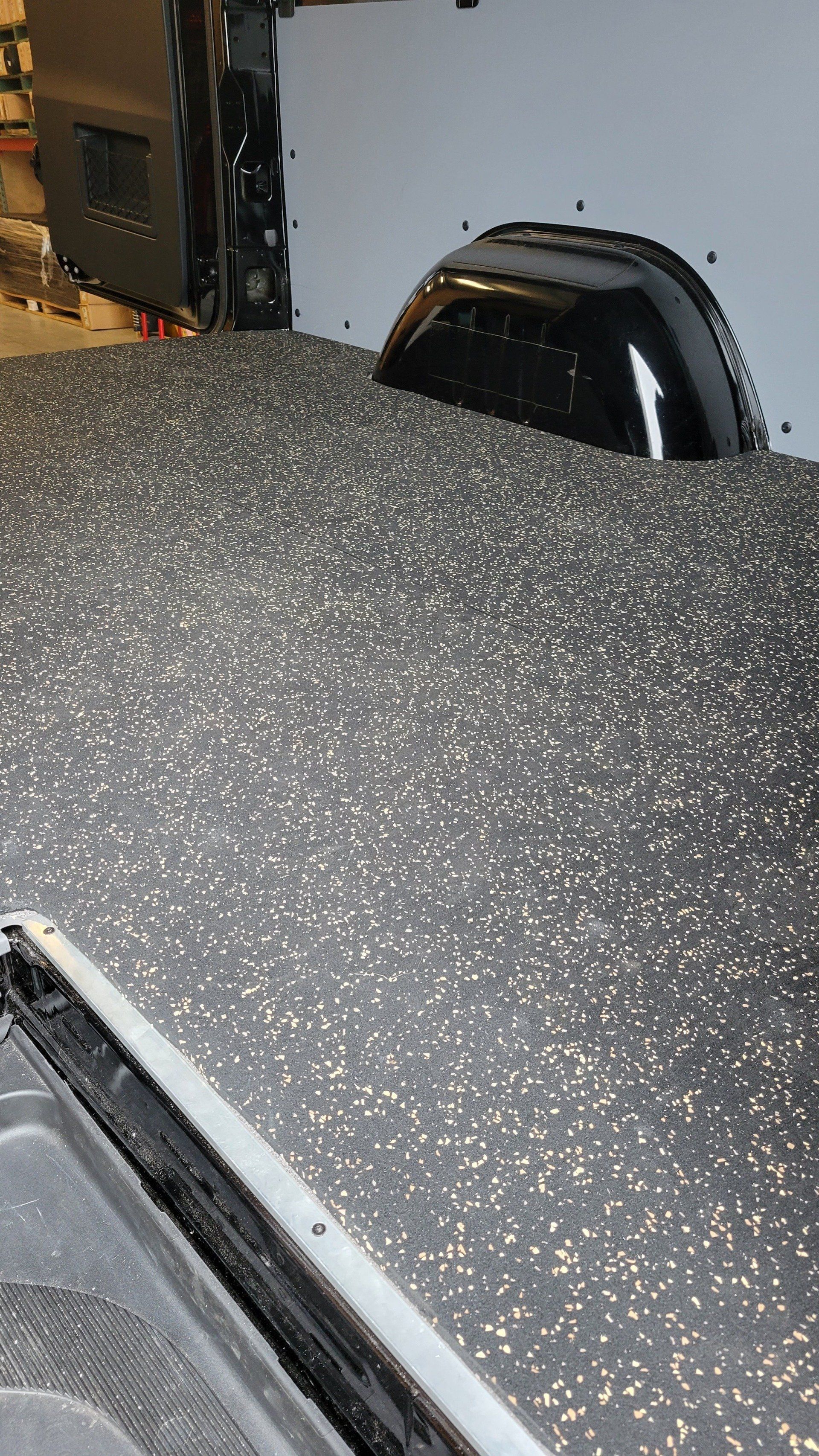 A close up of a truck bed with a lot of sparkles on it.