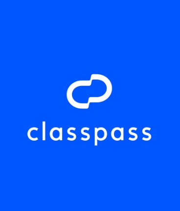 ClassPass-logo: een wit, gestileerd symbool boven het woord