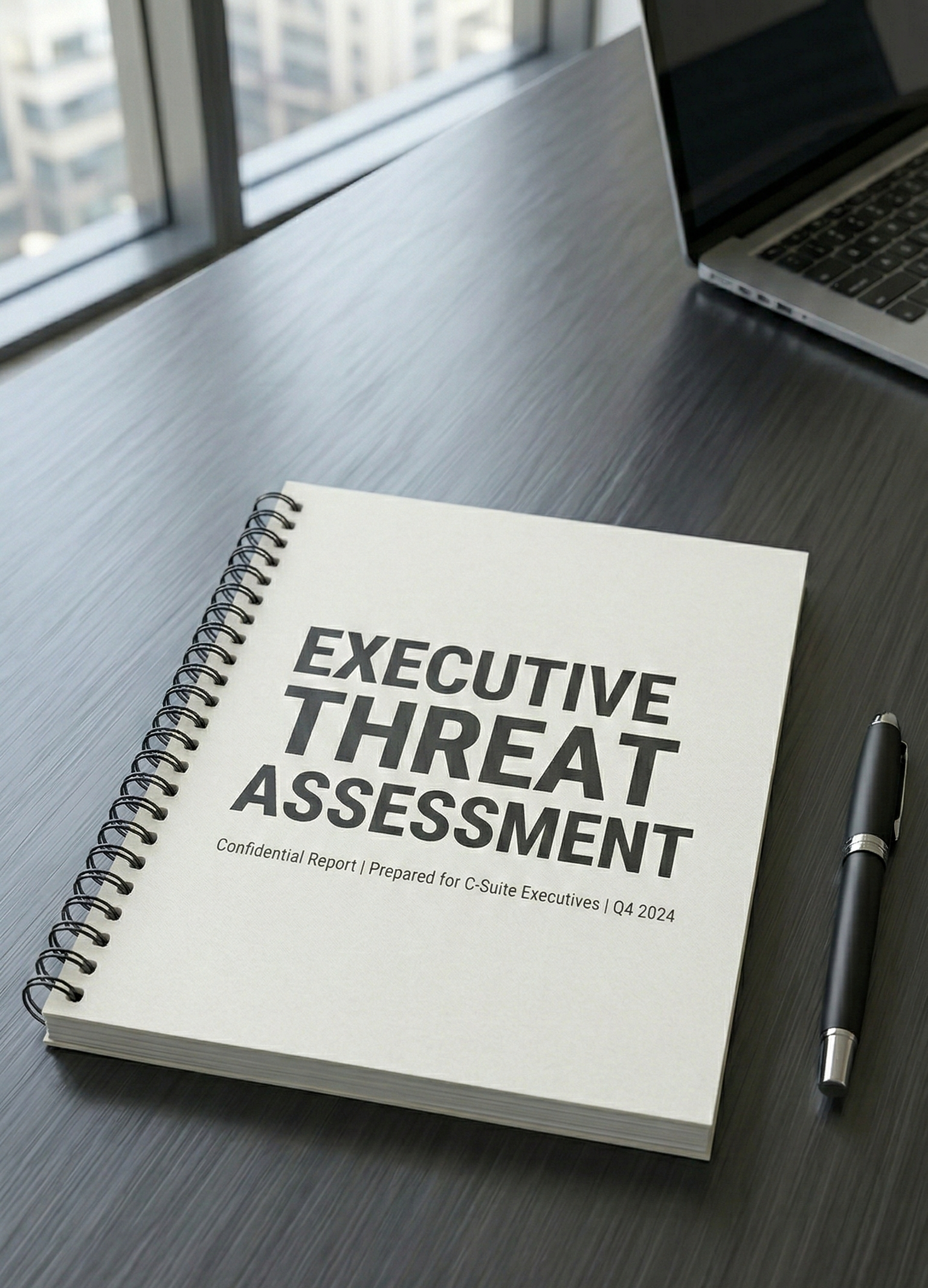 A spiral notebook labeled