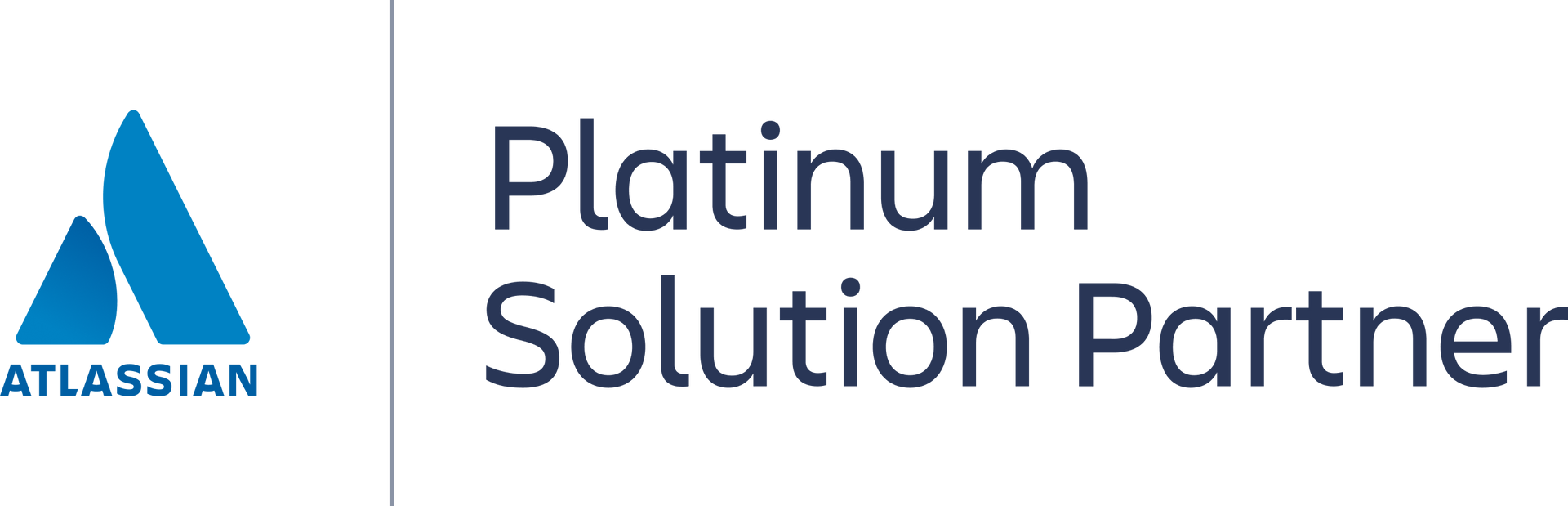 Atlassian Platinum Solution Partner logo. Features the Atlassian logo and the text 