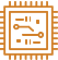 Golden circuit board icon.