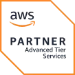 AWS Partner logo, orange outline, 