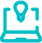 Teal laptop with a map pin icon above it, indicating location.