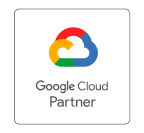 Google Cloud. Um logotipo do Google Cloud Partner em um fundo branco.
