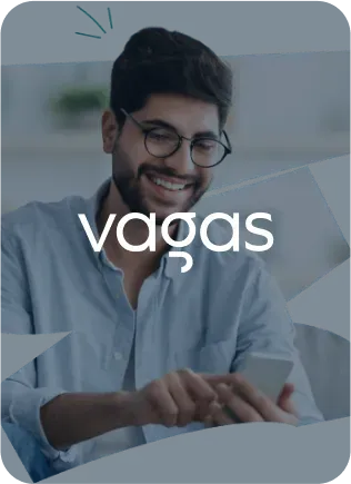 Man looking at phone, the word 