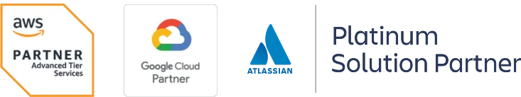 Logos for AWS Partner, Google Cloud Partner, and NTLUM, plus