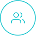 Two people icon in a blue circle.