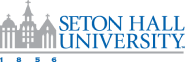 Seton Hall University logo with building graphic and the text